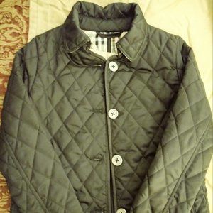 Girls Black Burberry Coat